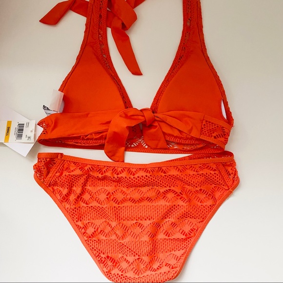 NEW BECCA crochet halter orange 2-piece - Picture 4 of 7